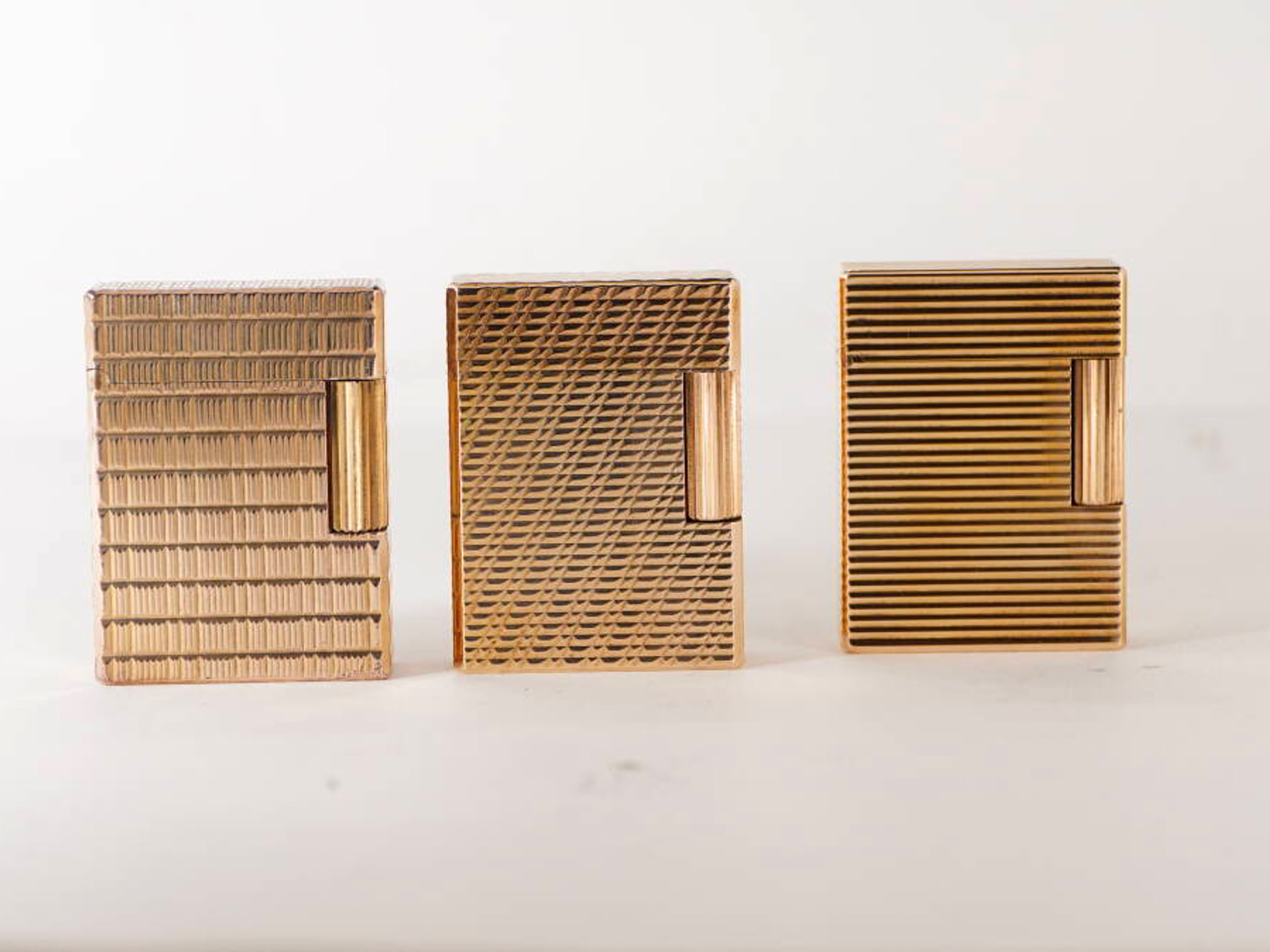 S.T.Dupont エステーデュポン L1系 ガスライター 3点セット ゴールドカラー 各種デザイン 現状品