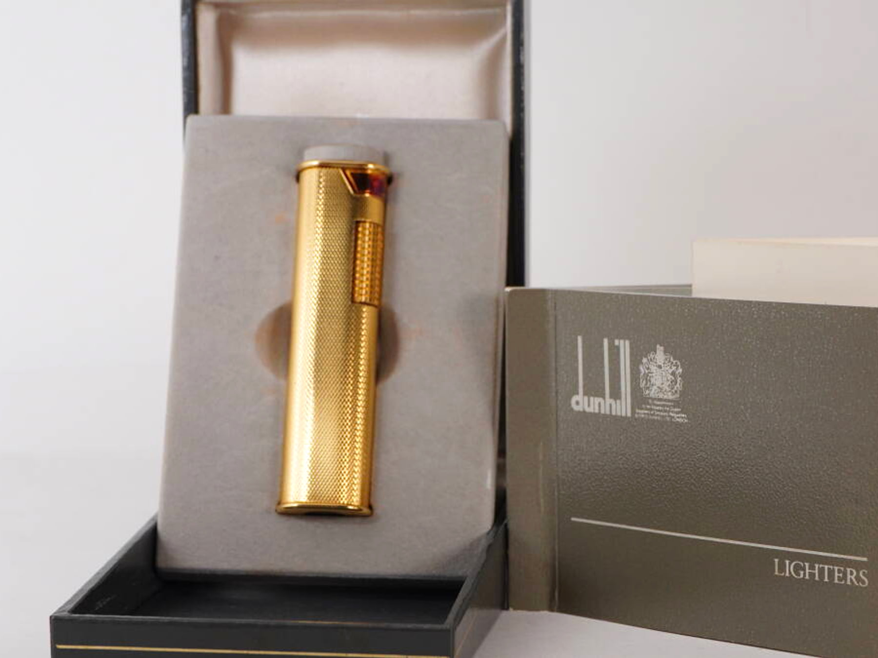 dunhill ダンヒル ローラー式 ガスライター ゴールドカラー 総柄 原箱付