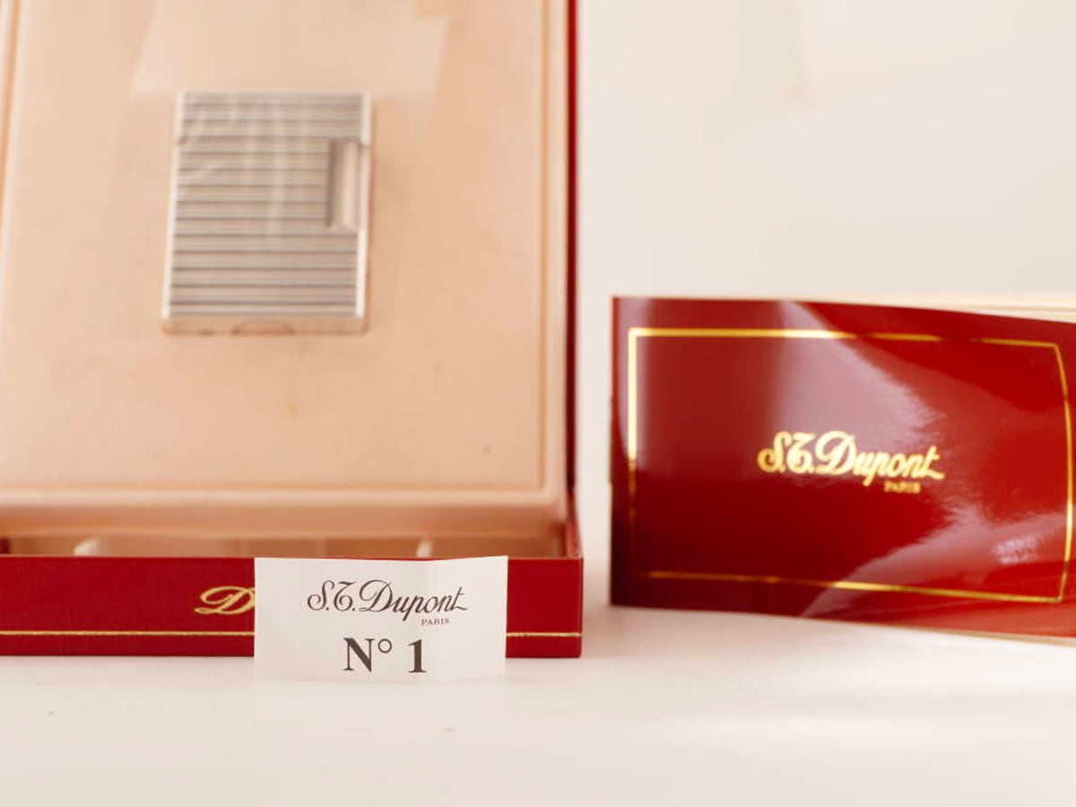 S.T.Dupont デュポン ライン1 ガスライター シルバー 横ライン 箱付