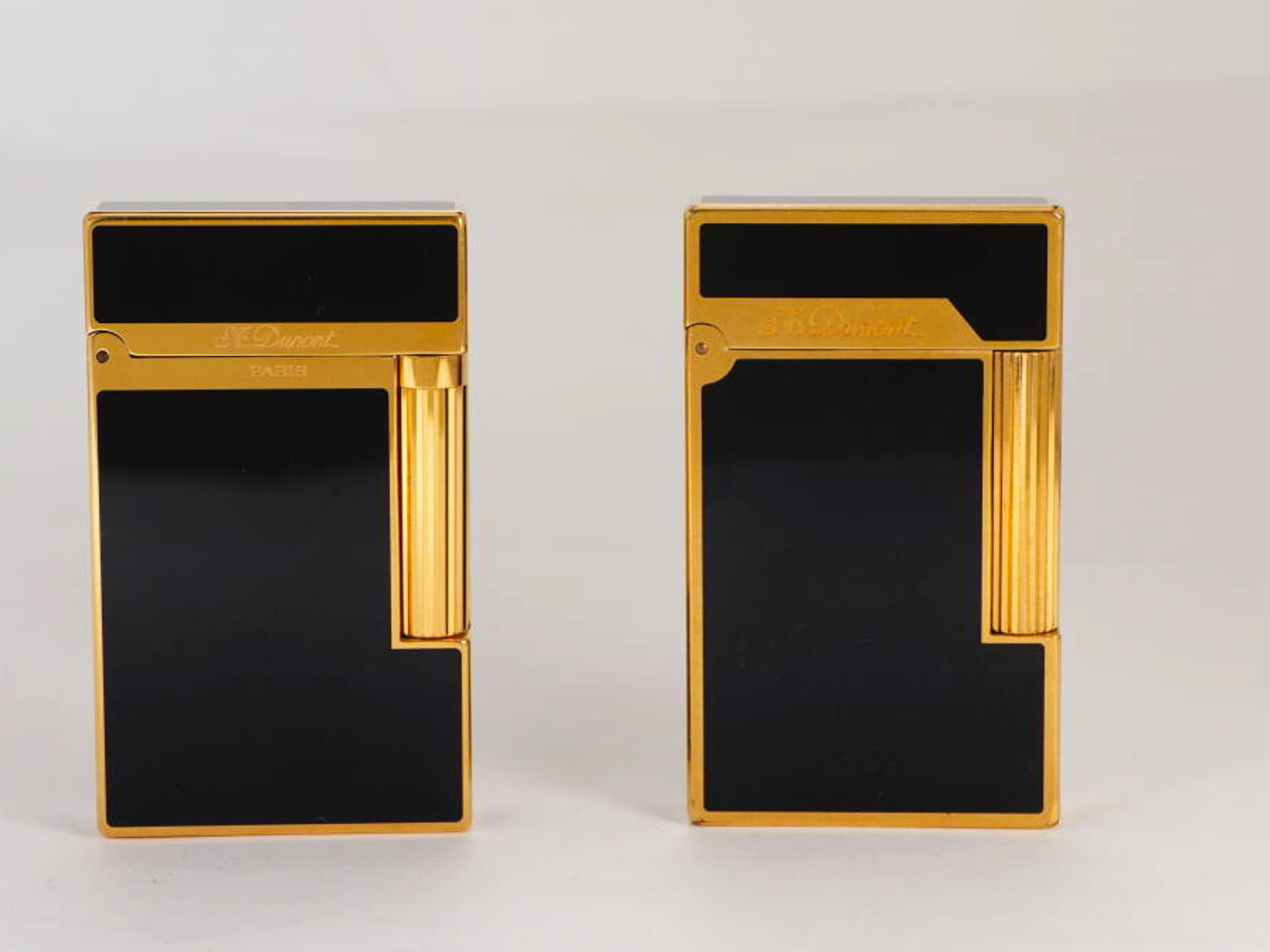 S.T. Dupont デュポン ガスライター 2点セット ブラック×ゴールド 単品 現状品