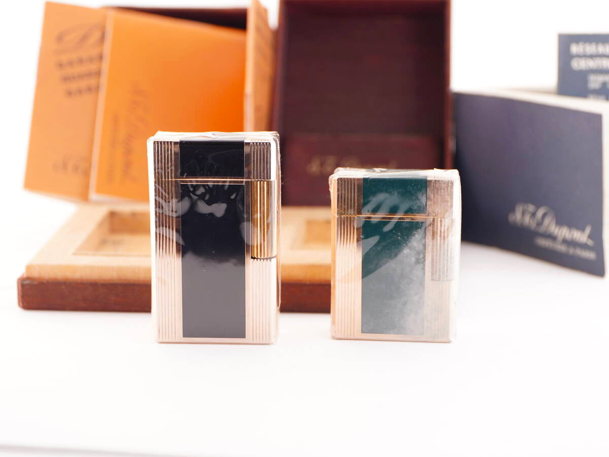 S.T.Dupont デュポン表記 ライン1タイプ 漆調 ガスライター 2点 ケース・書類類付 ジャンク品