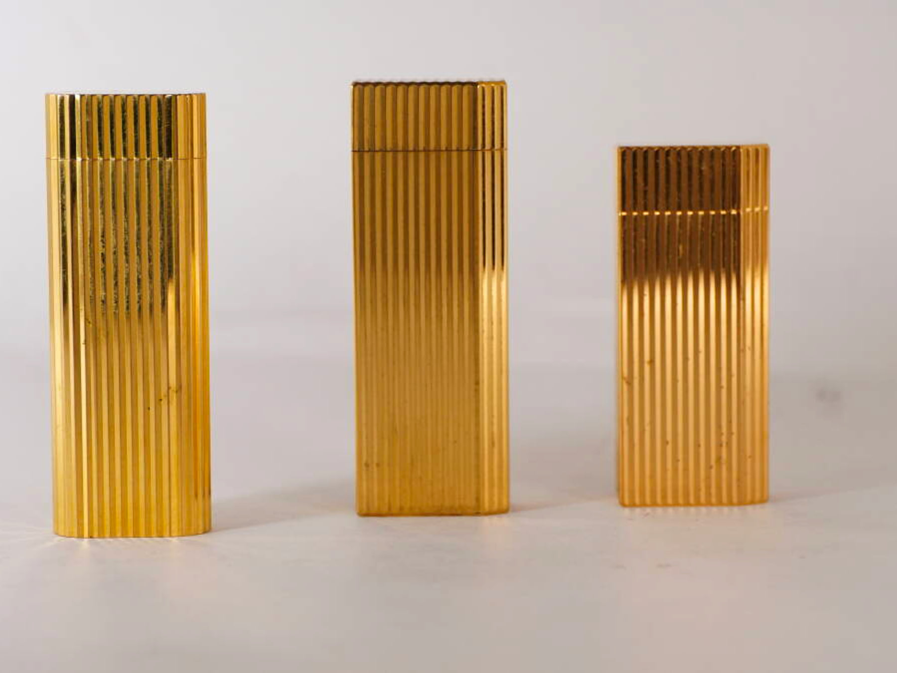 Cartier カルティエ ガスライター 3点セット ゴールドカラー 縦ライン調 単品 現状品