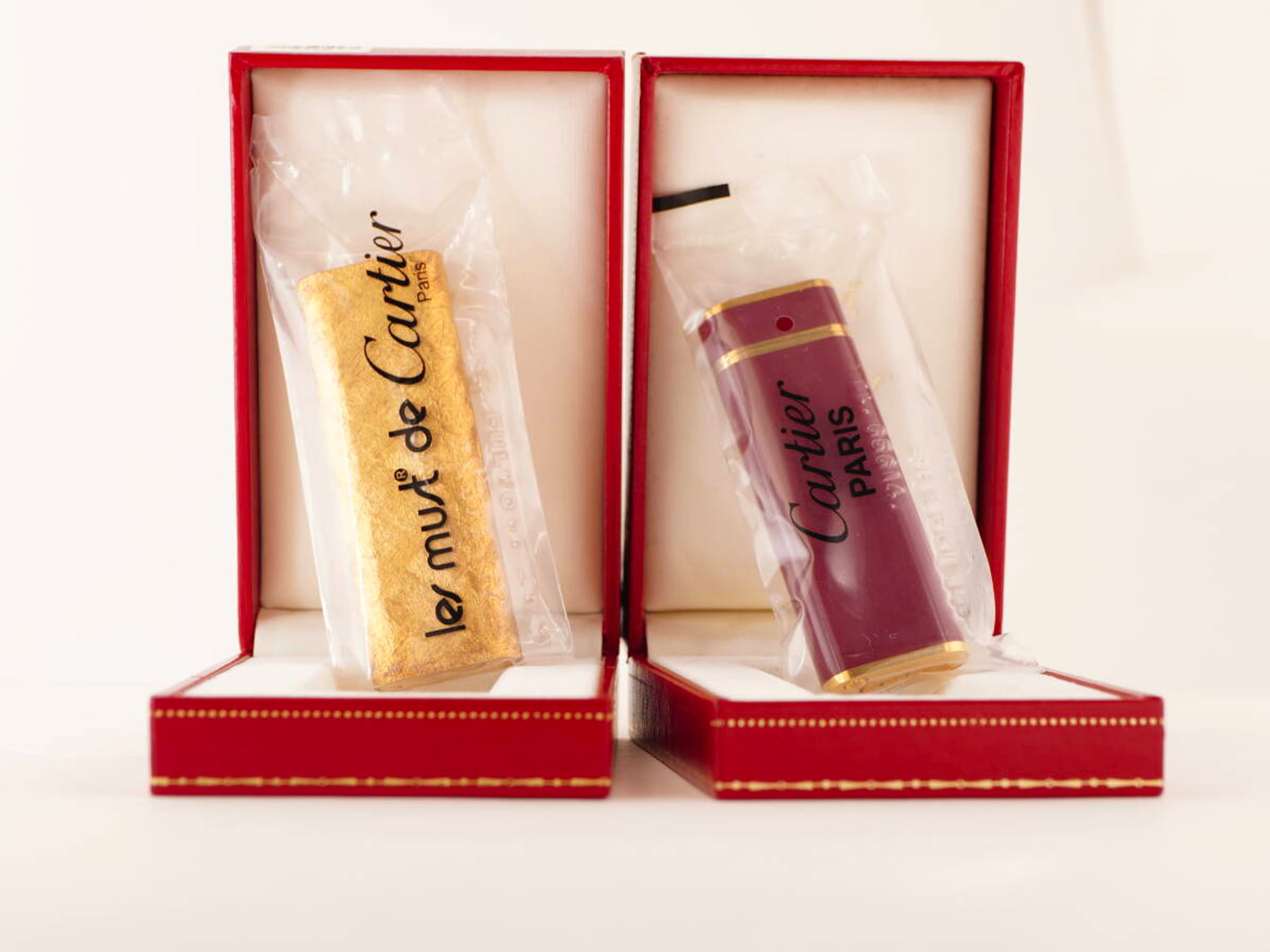 Cartier カルティエ ガスライター 2点セット ゴールド パープル系 元箱付