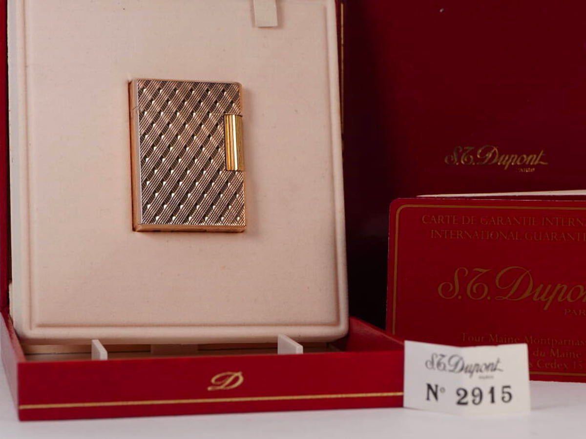 S.T.Dupont エス・テー・デュポン ガスライター ライン1系 小型 1点 箱・カード付 現状品