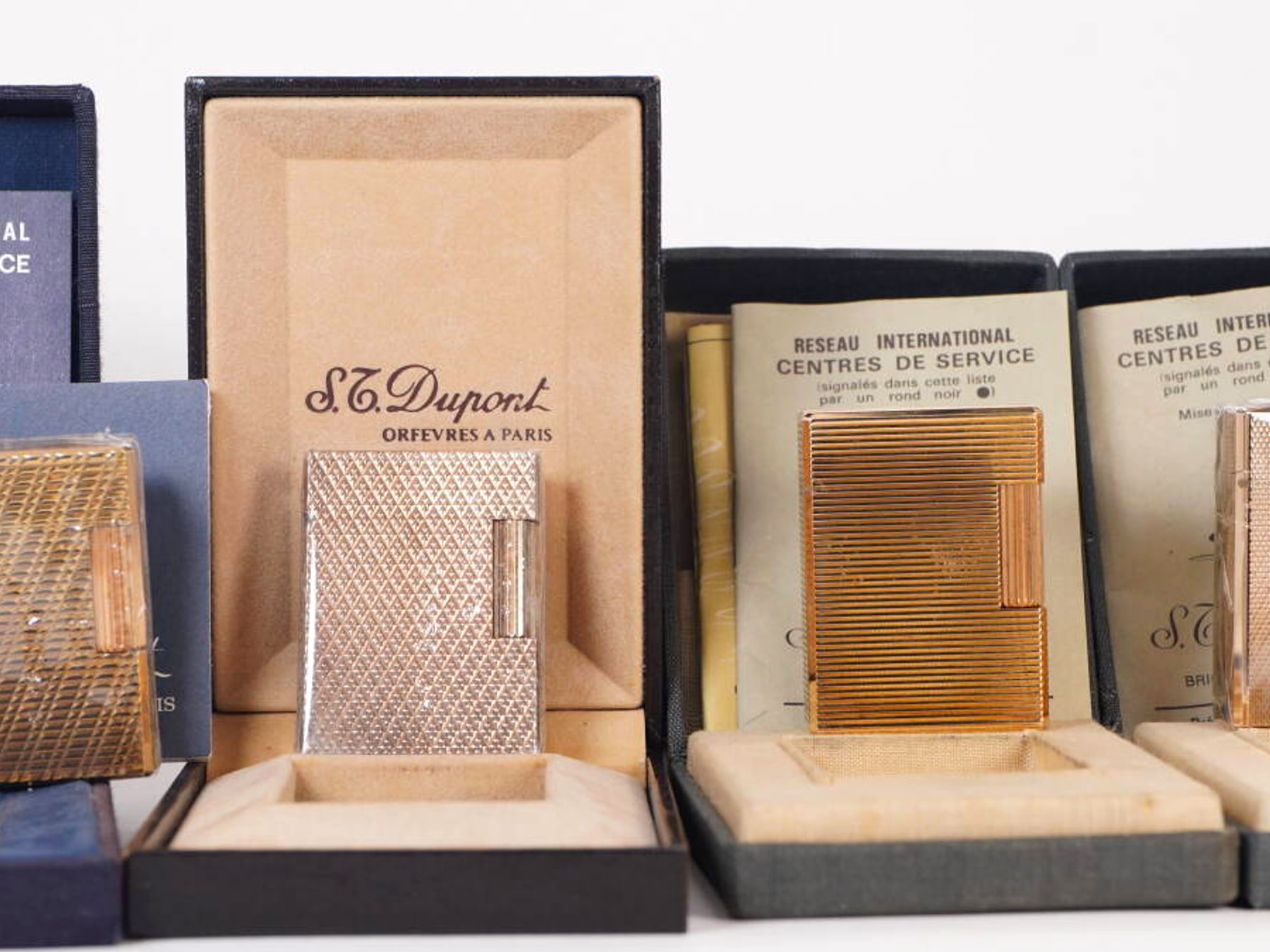 S.T.Dupont エス・テー・デュポン ガスライター ライン1系 小型 4点セット ケース付 現状品