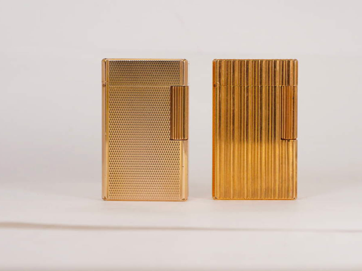 S.T.Dupont エステーデュポン ガスライター 2点セット ゴールドカラー 20μ表記あり 現状品
