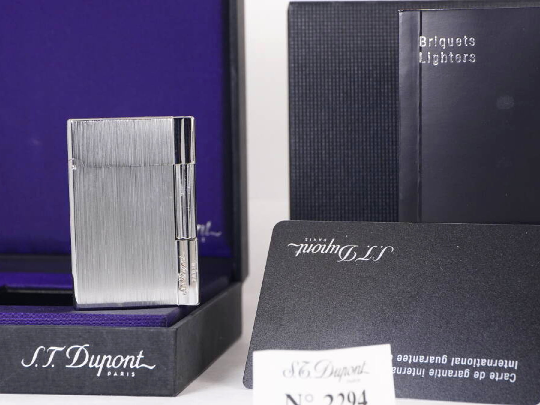 S.T.Dupont エス・テー・デュポン ガスライター ライン2系 1点 箱・カード付 現状品