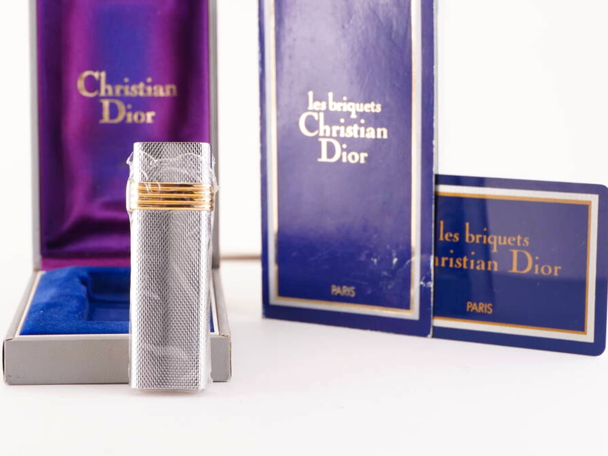 Christian Dior表記 ライター シルバー・ゴールド系 箱・書類付き 未確認 ジャンク品