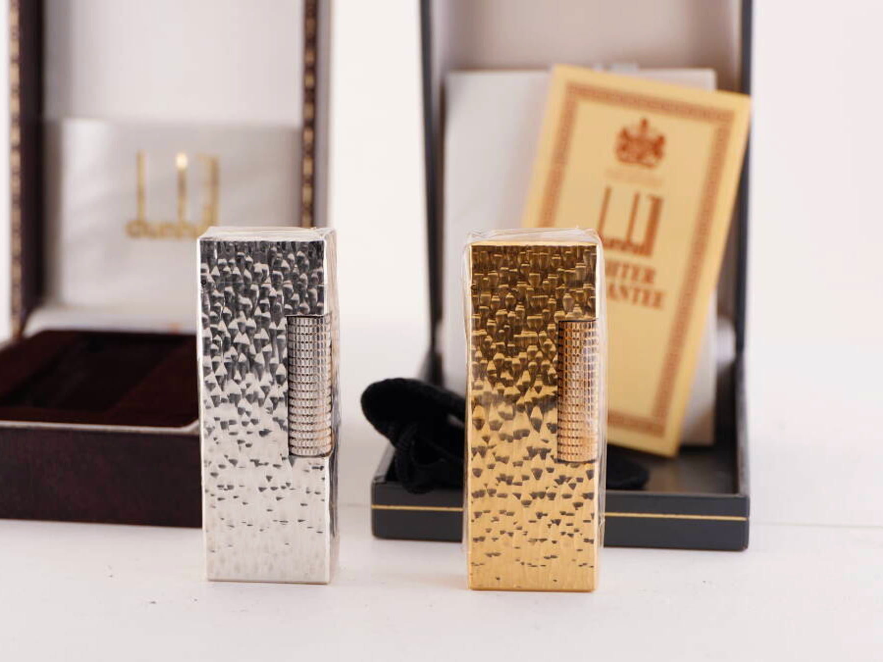 dunhill表記 ライター 2点まとめ 金銀色 箱付き 未確認 ジャンク品