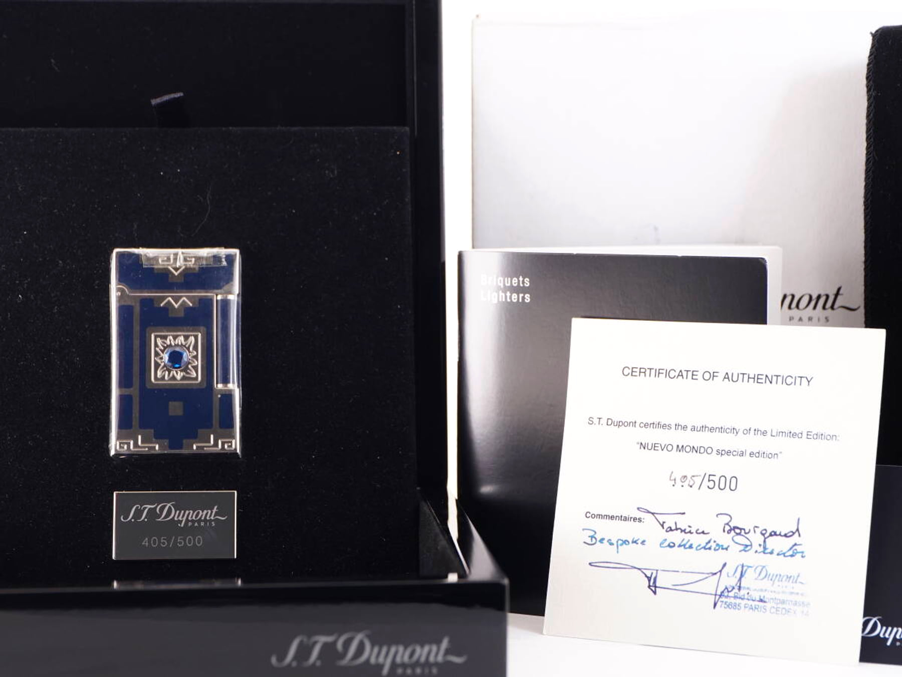 S.T.Dupont デュポン表記 NUEVO MUNDO 465/500 ガスライター ケース付 ジャンク品