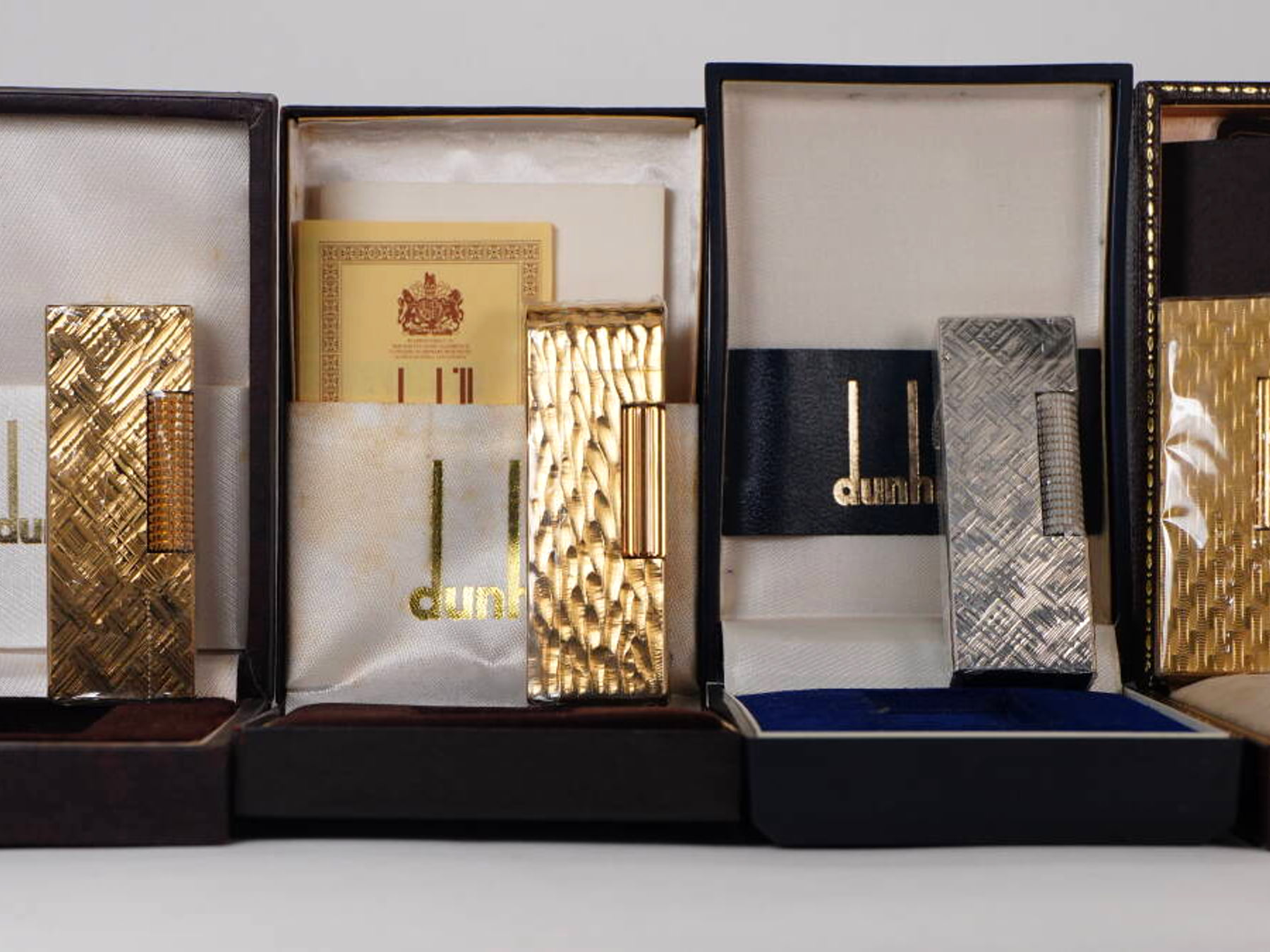 dunhill ダンヒル ガスライター ゴールドカラー シルバーカラー 24163含む 4点セット 箱付