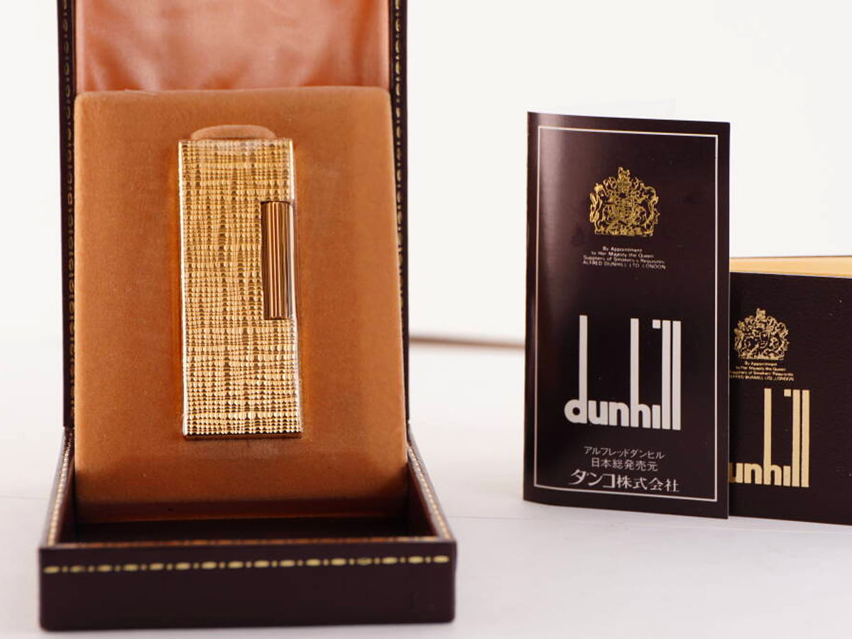 dunhill表記 ガスライター ゴールド系 箱・説明書類付き 未確認 ジャンク品