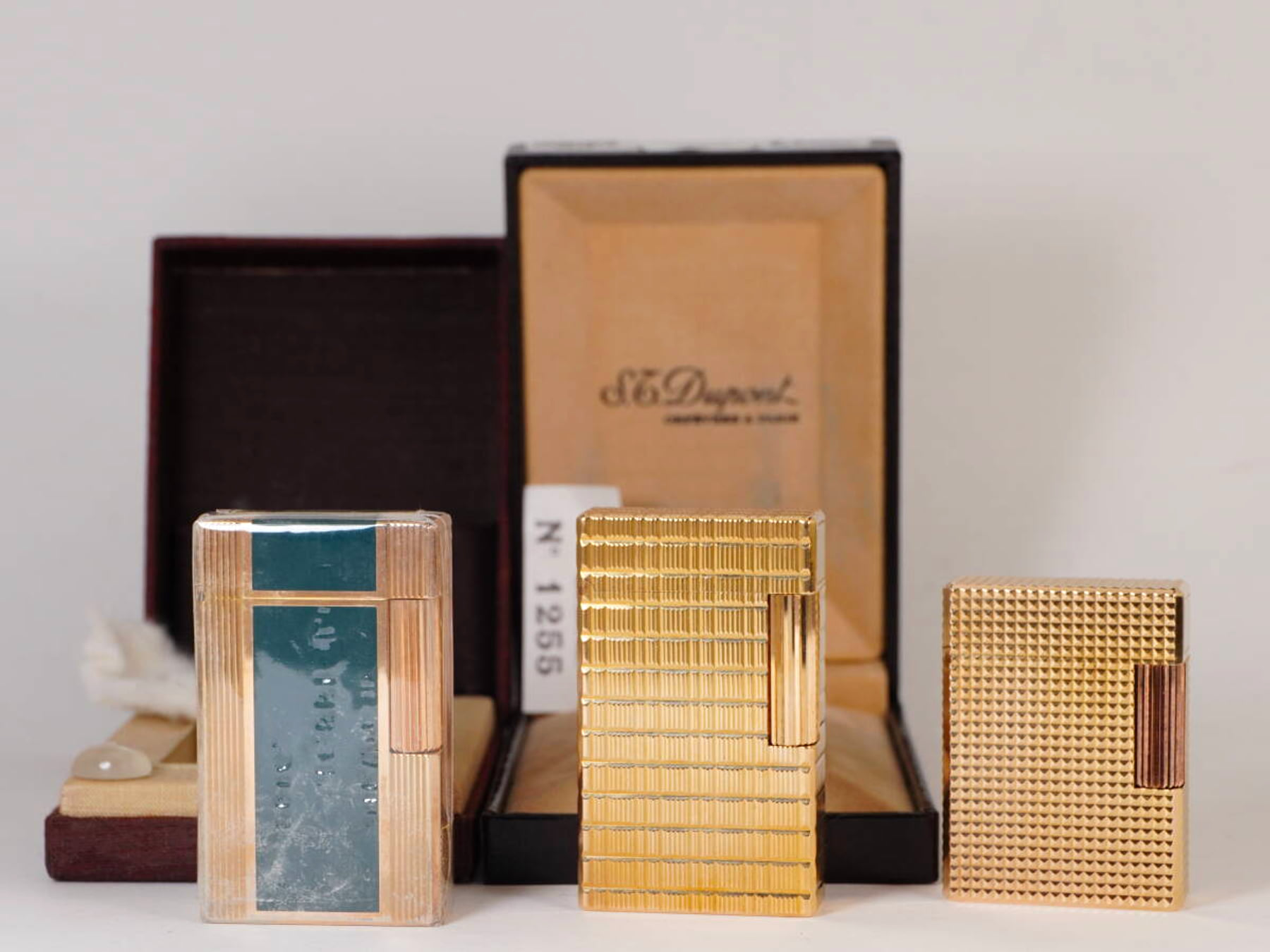 S.T. Dupont デュポン ガスライター 3点セット ゴールド/シルバー/ラッカー系 現状品